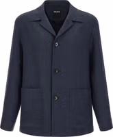 Blue Linen Full-Length Jacket 1