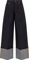 Blue Cotton Flared Jeans 1