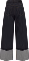 Blue Cotton Flared Jeans 2