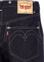 Blue Cotton Straight-Leg Jeans 4