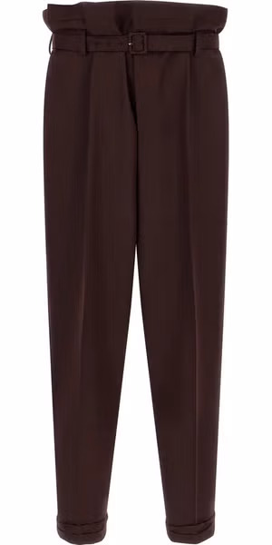 Purple Wool Casual Pants