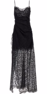 Black Polyester Long Dress