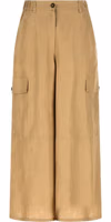 Beige Linen Cargo Pants 1
