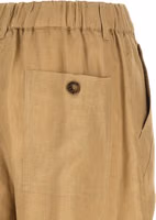 Beige Linen Cargo Pants 4