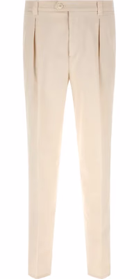 White Cotton Casual Pants