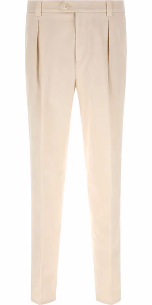 White Cotton Casual Pants