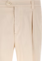 White Cotton Casual Pants 3