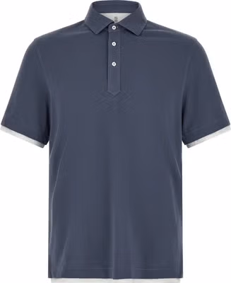 Blue Cotton Polo Shirt