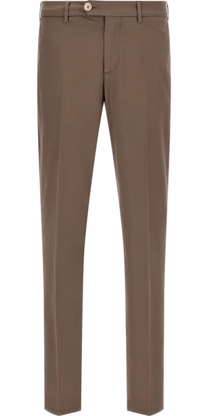 Beige Cotton Casual Pants
