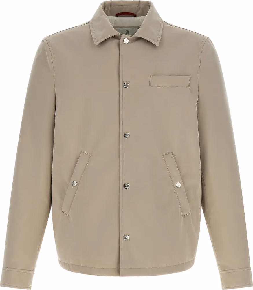 Gray Polyester Full-Length Jacket