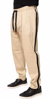 Beige Cotton Skinny Men Jogger Trouser Pants 2