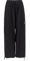 Black Polyester Cargo Pants 1