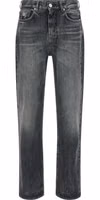 Gray Cotton Straight-Leg Jeans 1