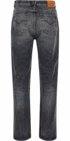 Gray Cotton Straight-Leg Jeans 2