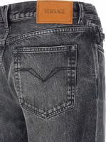 Gray Cotton Straight-Leg Jeans 4