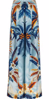 Blue Silk Casual Pants 1