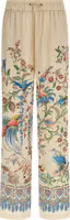 Beige Polyester Casual Pants 1