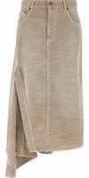 Gray Cotton Midi Skirt 1