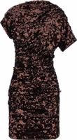 Brown Polyester Short Dress 1