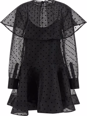 Black Recycled Polyester Short Dress