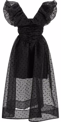 Black Recycled Polyester Midi Dress
