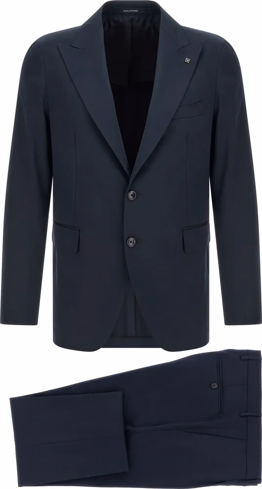 Blue Virgin Wool Two-Piece Suit