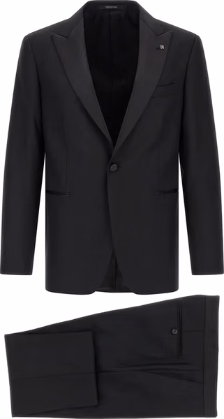 Black Virgin Wool Two-Piece Suit