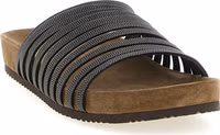 Black Lamb Leather Slides 2