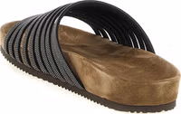 Black Lamb Leather Slides 3