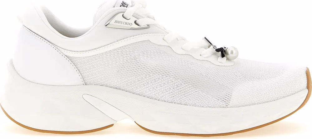 White Tencel Athletic Sneakers