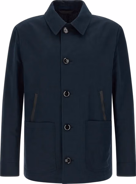 Blue Linen Full-Length Jacket