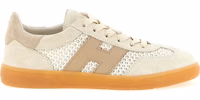 Beige Cotton Low Top Sneakers 1