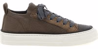 Brown Cotton Low Top Sneakers 1