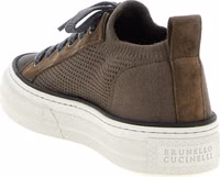 Brown Cotton Low Top Sneakers 3