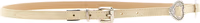 Beige Calfskin Thin Belt 1
