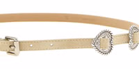 Beige Calfskin Thin Belt 3