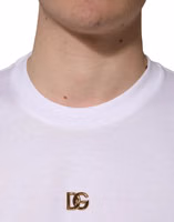 White Metal DG Logo Cotton Short Sleeves T-shirt 5