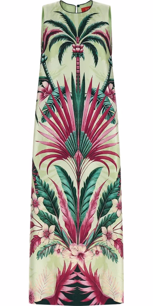 Multicolor Silk Long Dress