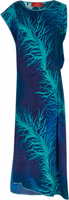 Blue Viscose Long Dress 1