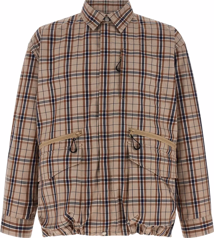 Beige Cotton Full-Length Jacket