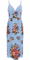Blue Viscose Midi Dress 2