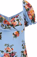Blue Silk Midi Dress 3