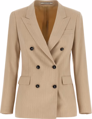 Beige Polyester Blazer