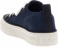 Blue Cotton Low Top Sneakers 3