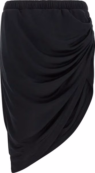 Black Polyester Long Skirt
