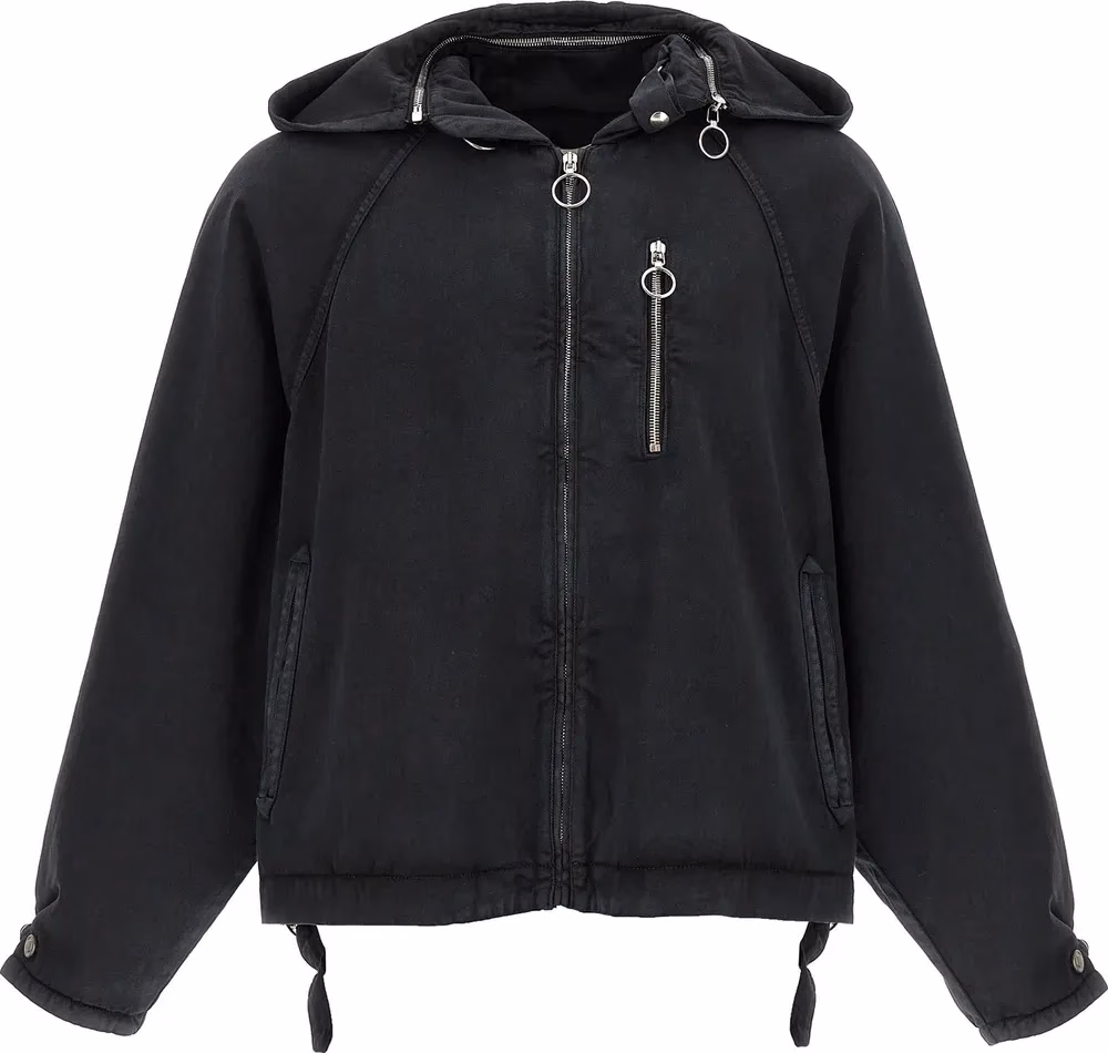 Black Cotton Shell Jacket