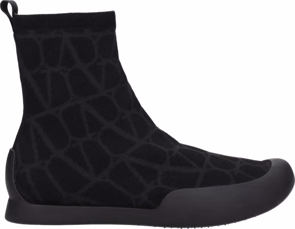 Black Fabric High Top Sneakers