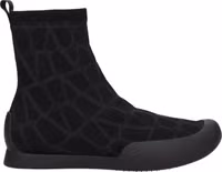 Black Fabric High Top Sneakers 1