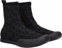 Black Fabric High Top Sneakers 2