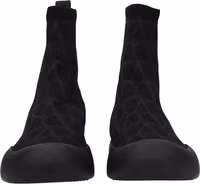 Black Fabric High Top Sneakers 3